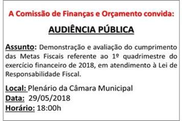 CONVITE PARA AUDIÊNCIA PÚBLICA
